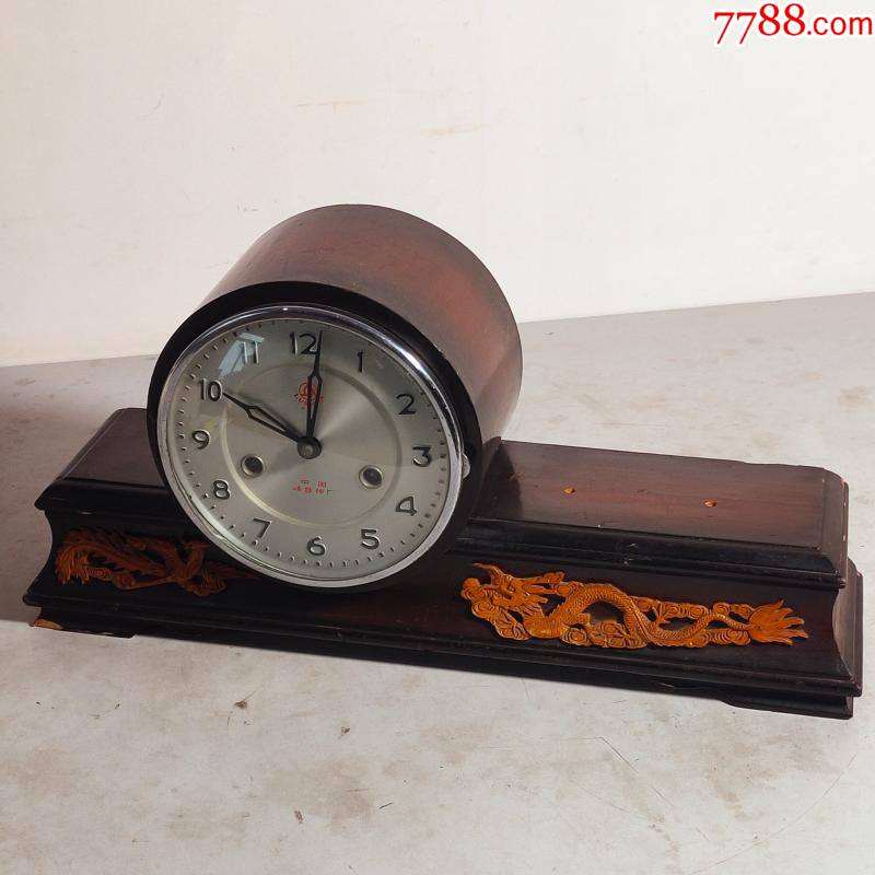 怀旧民俗老物件1980年上海三五牌555座钟台钟功能正常老茶馆摆件