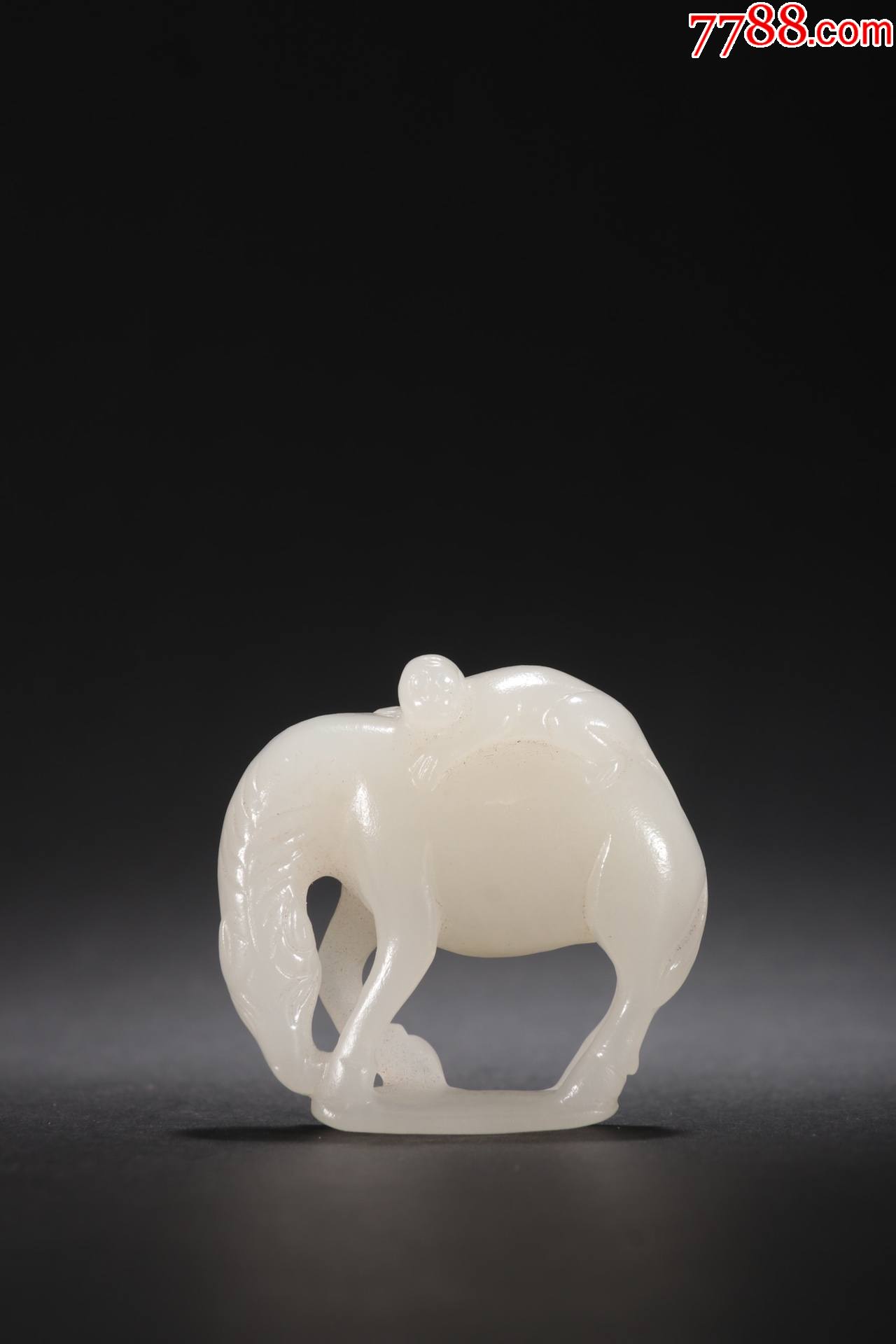 和田白玉马上封侯雕件wa21s23f_价格6900元_第1张