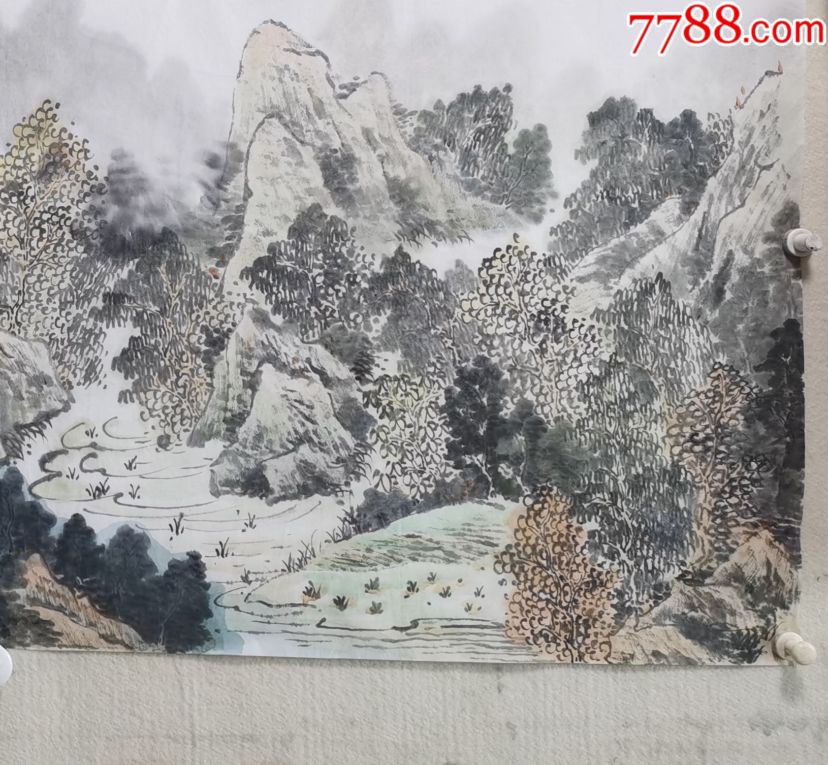 细笔山水终身保真艺术学院博士硕士广西美协会员周继业四尺山水画15