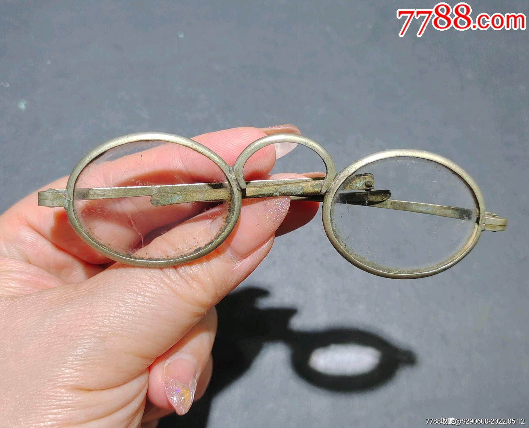 清代白铜水晶眼镜-价格:480元-se87048370-铜杂件-零售-7788瓷器