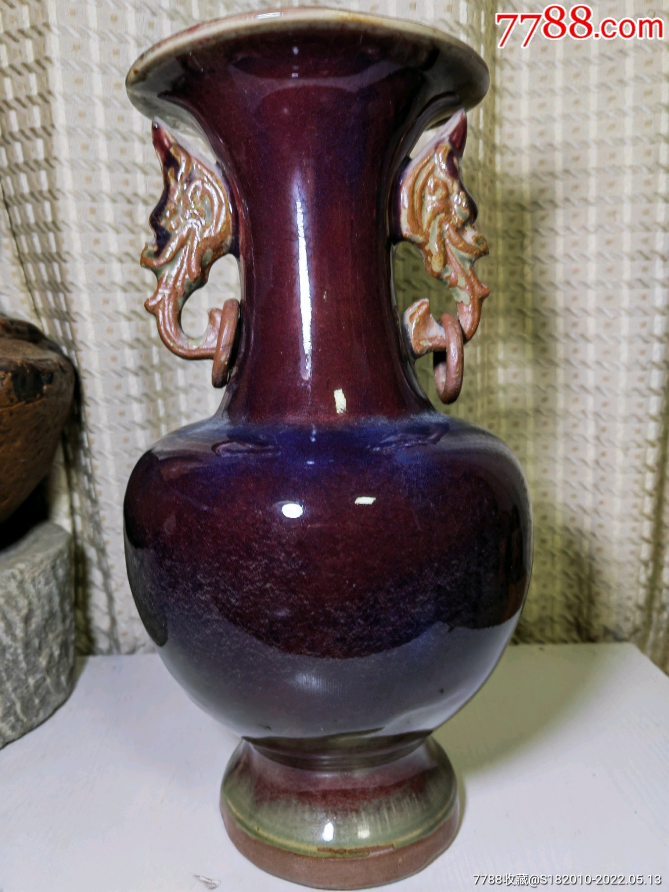 老物件老钧瓷大瓶子一个高度313公分上口径142公分下底直径114