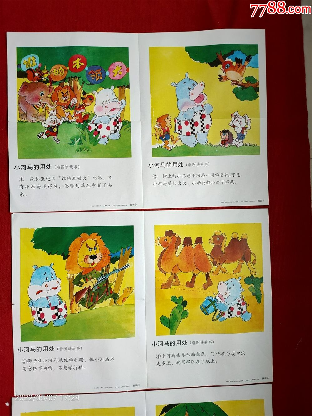 教学挂图年画小河马的用处学前班辽宁少年儿童出版社