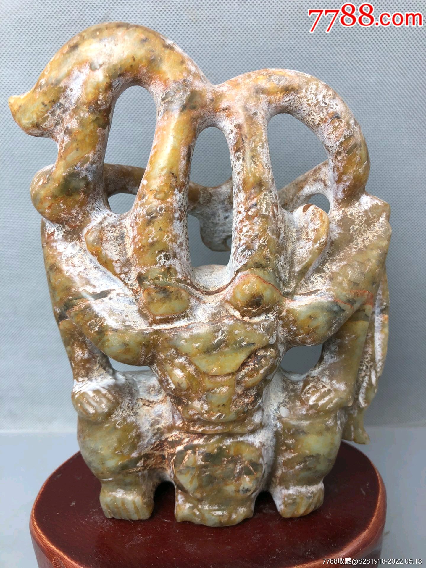 精品古玉河磨玉红山文化摆件高十七公分宽十二公分重1276克