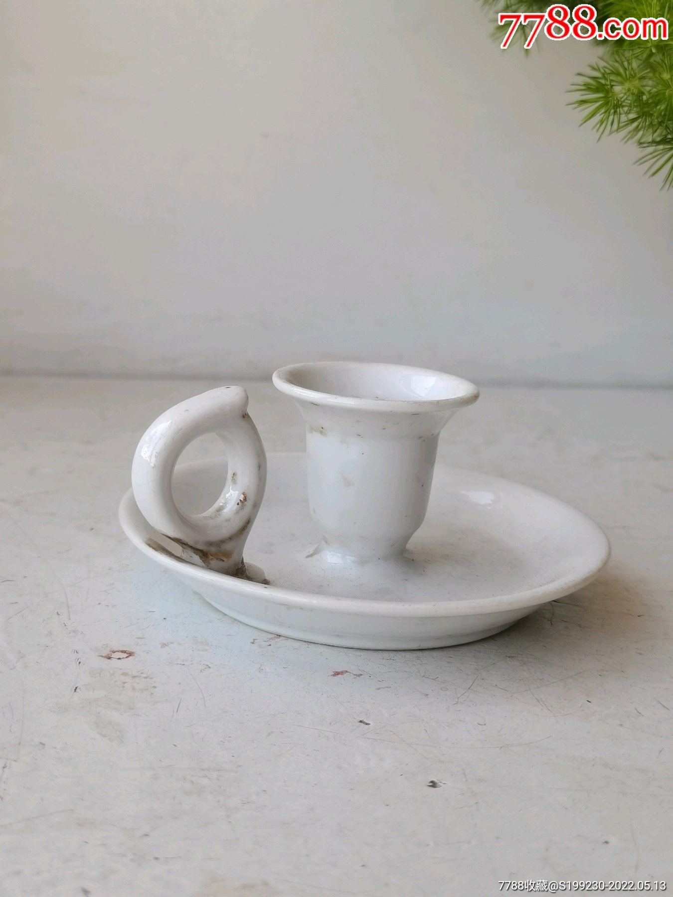 老蜡台西洋瓷烛台好品相蜡台