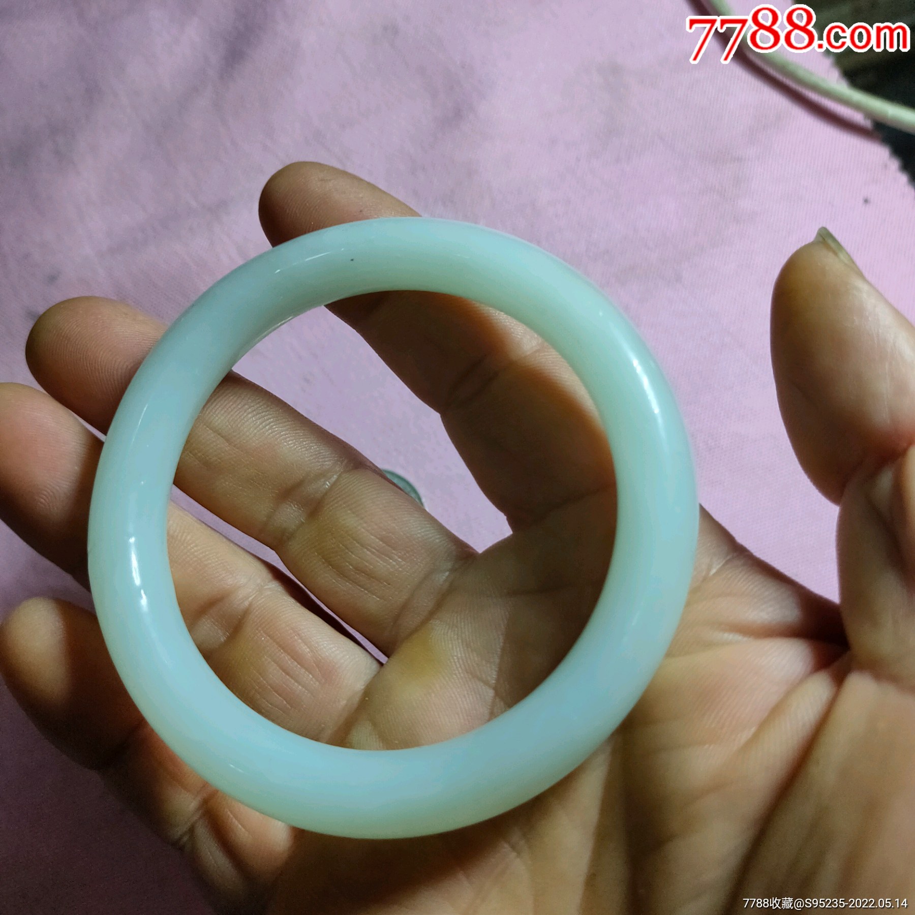 漂亮包老到清的仿和田白玉的琉璃手镯-价格:198元-se87075871-琉璃