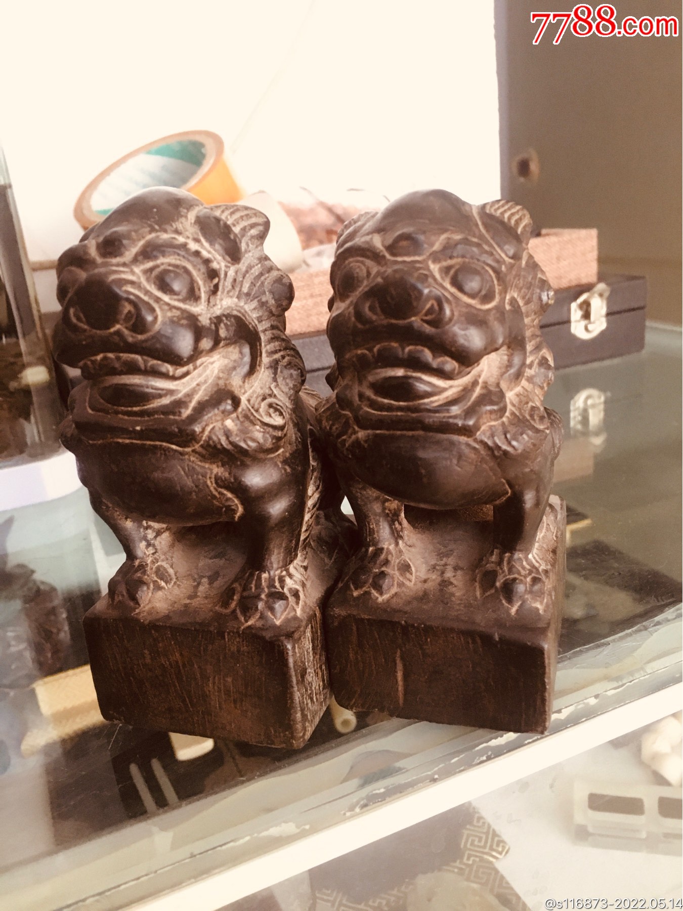 清代案头摆件～石狮子_石狮/石雕塑_金峰听雨轩龙霸【7788收藏__收藏