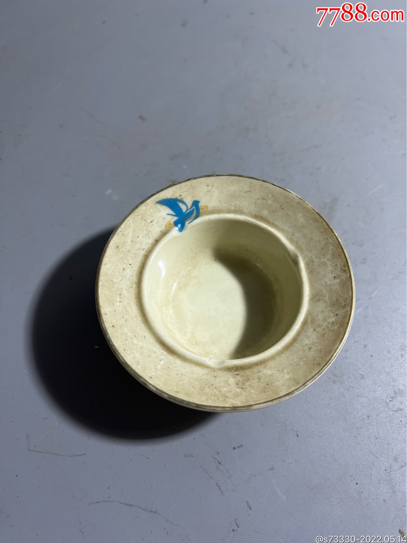 淄博工艺瓷厂,烟灰缸一只_彩绘瓷/彩瓷_收藏价格_鉴定交易_7788瓷器网