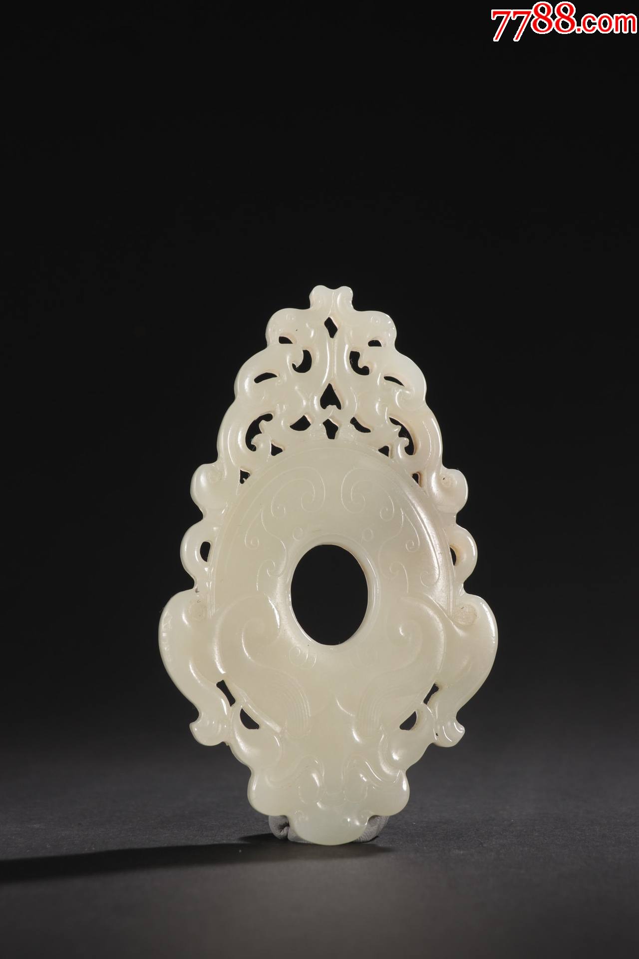 和田玉籽料双凤纹兽面玉璧wa21s12f