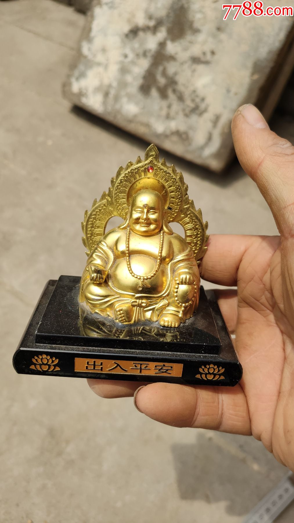 佛像造像金属笑面大肚弥勒佛一尊高8厘米