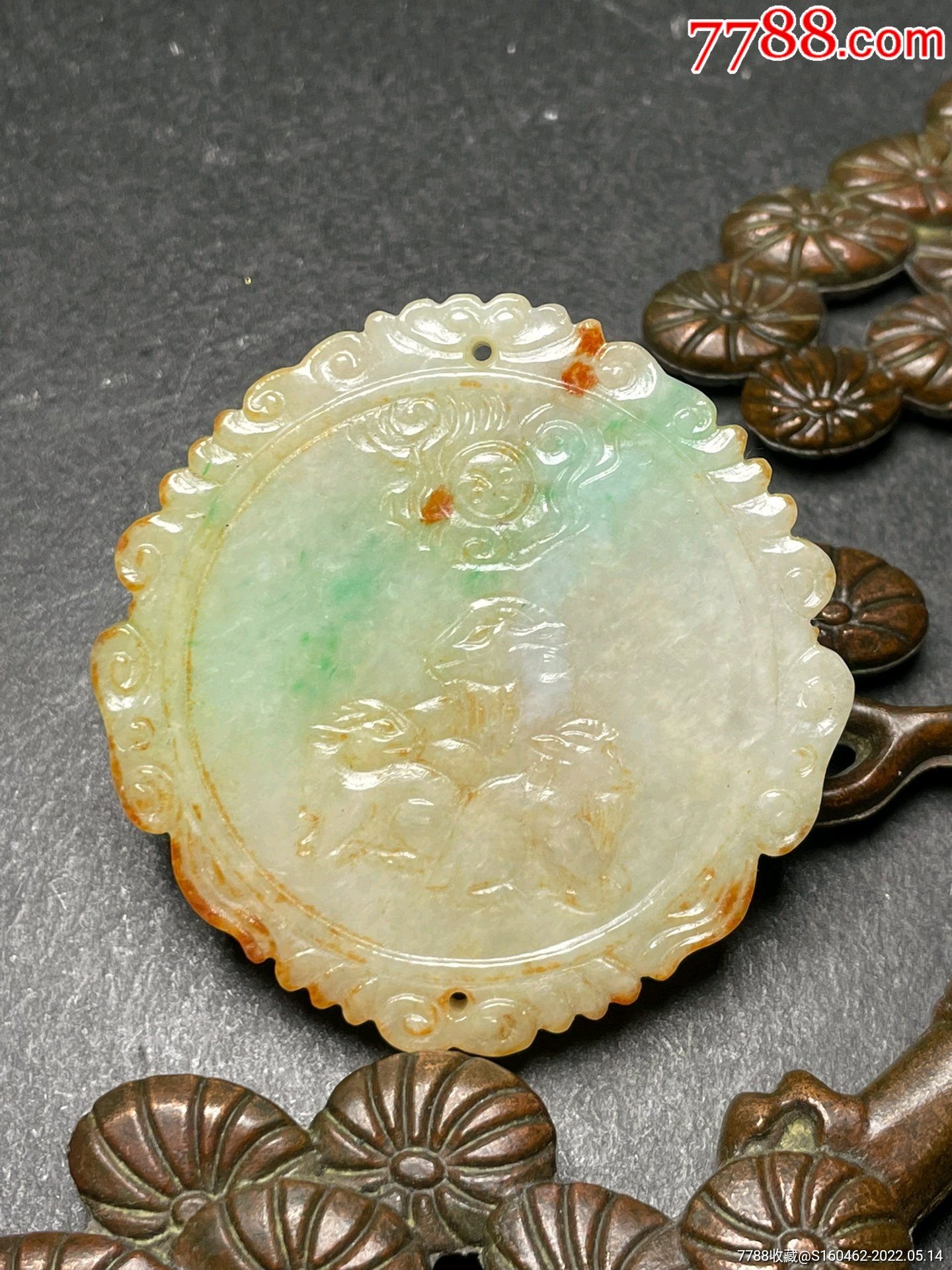 精品翡翠a货玉佩-翡翠/缅甸玉-7788奇石收藏