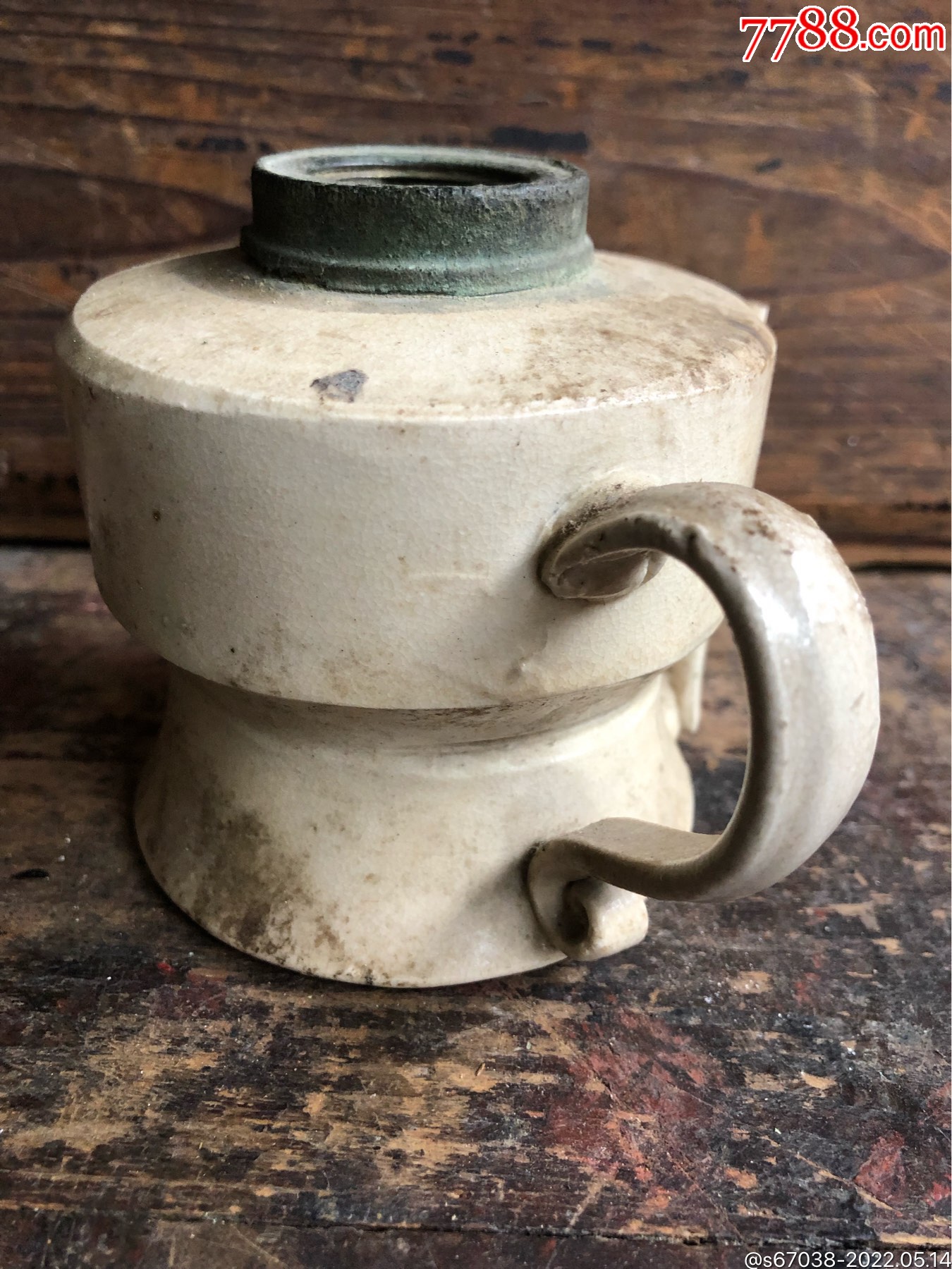 漳窑煤油灯底座油灯老灯古灯老灯具