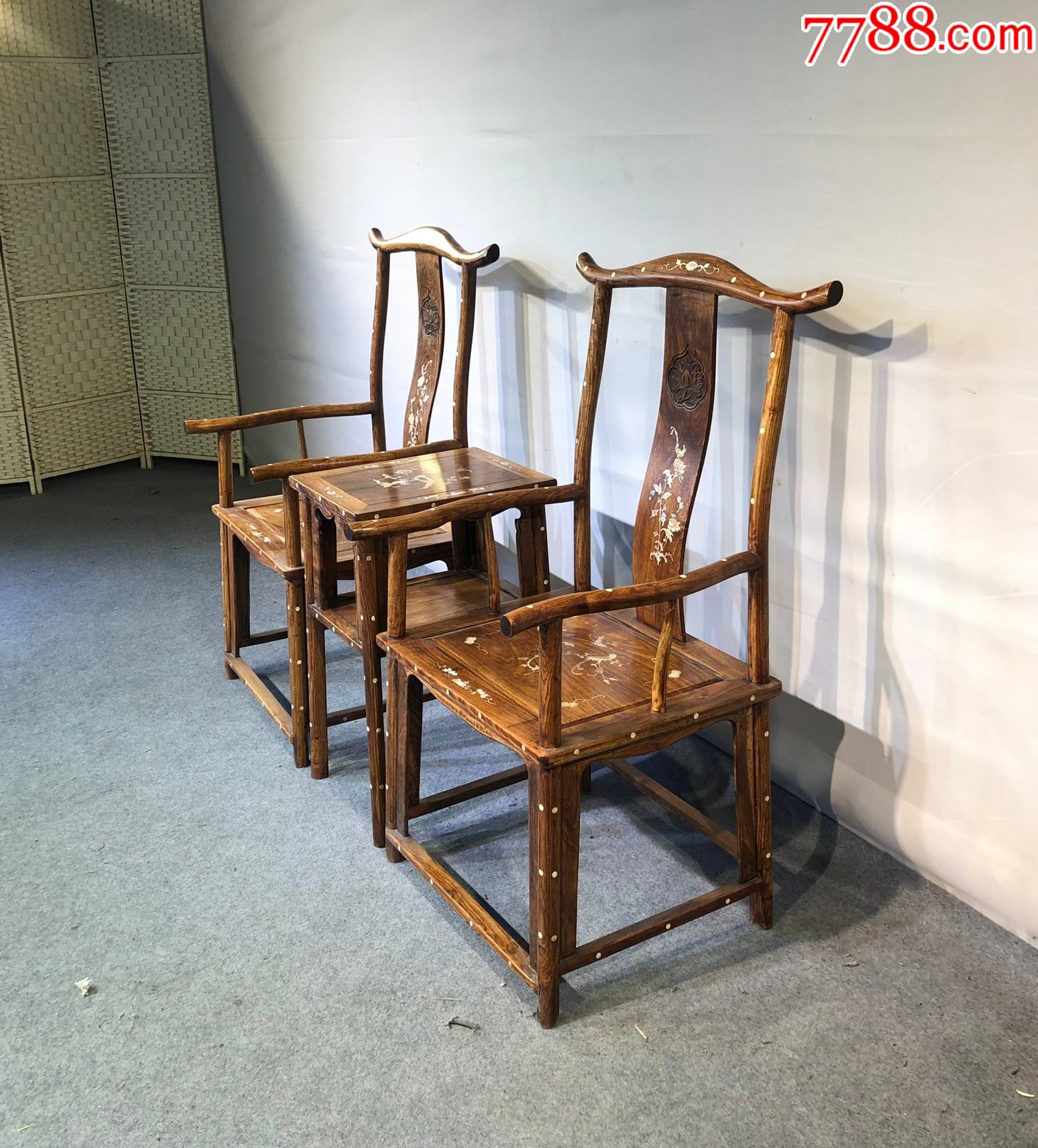 旧藏黄花梨官帽椅三件套-价格:8000元-se87089192-其他木艺家具-零售