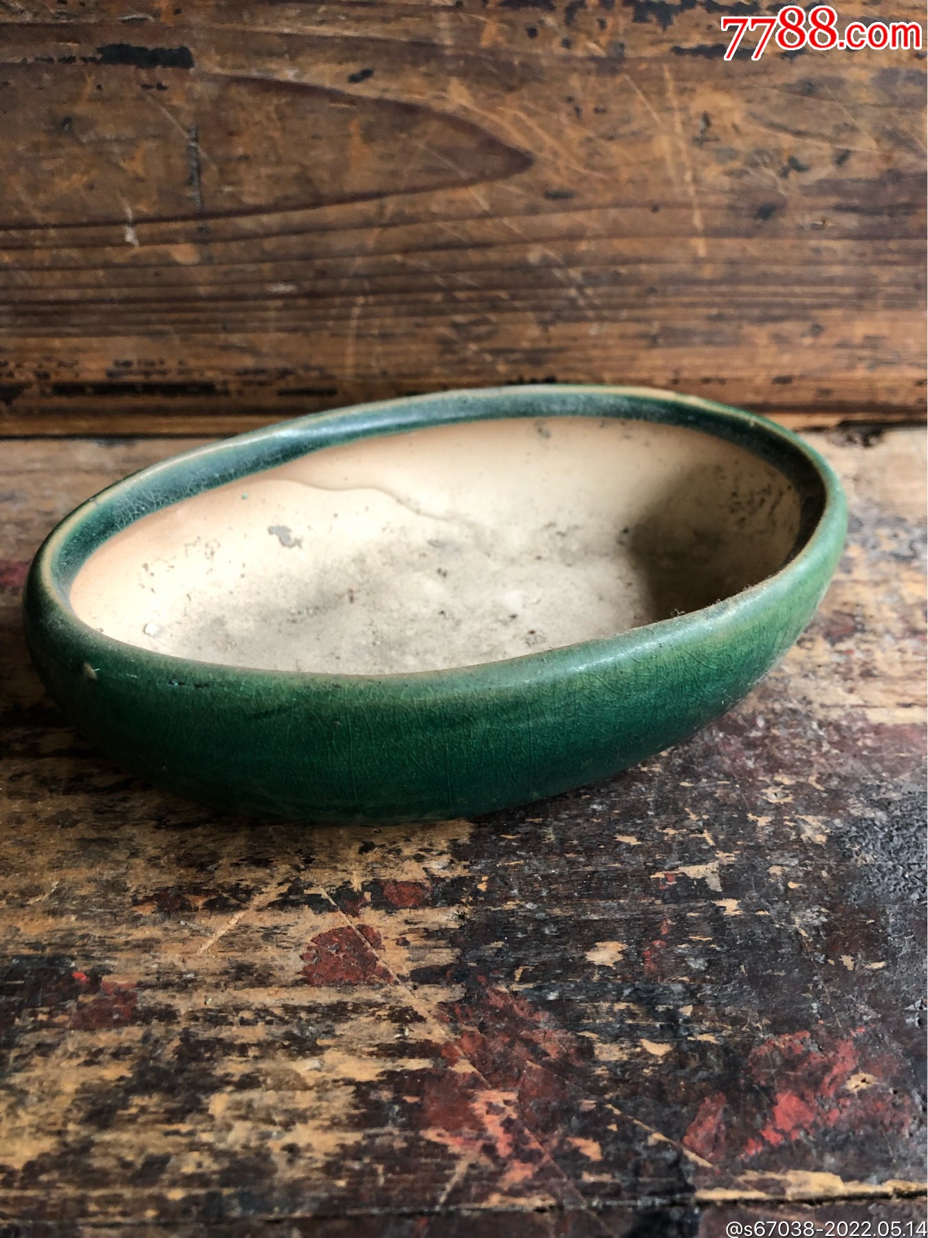 花盆陶瓷陶制陶盆绿釉小盆尺寸小巧