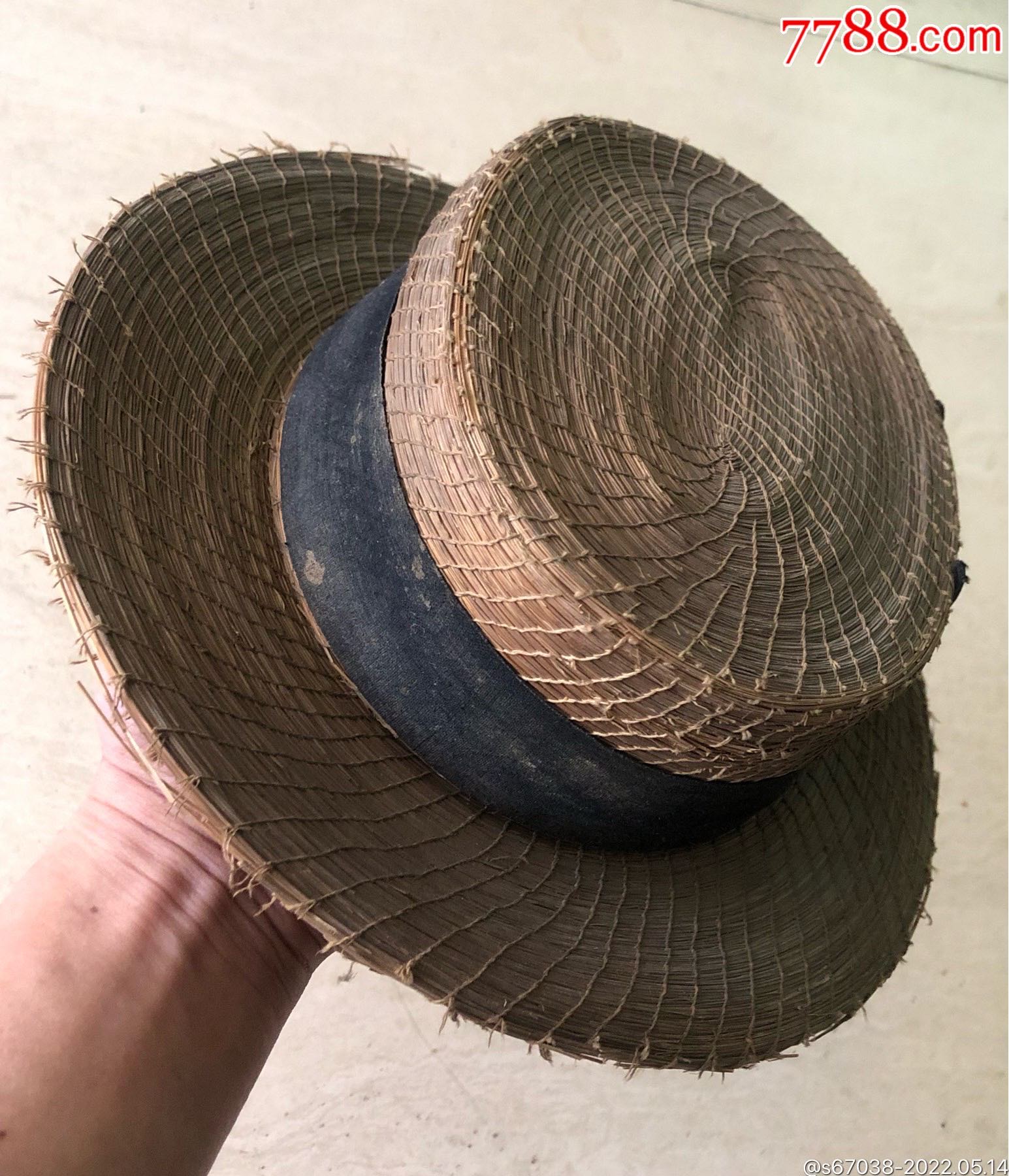 少见民国草帽礼帽帽子保存基本完好边缘有点脱线