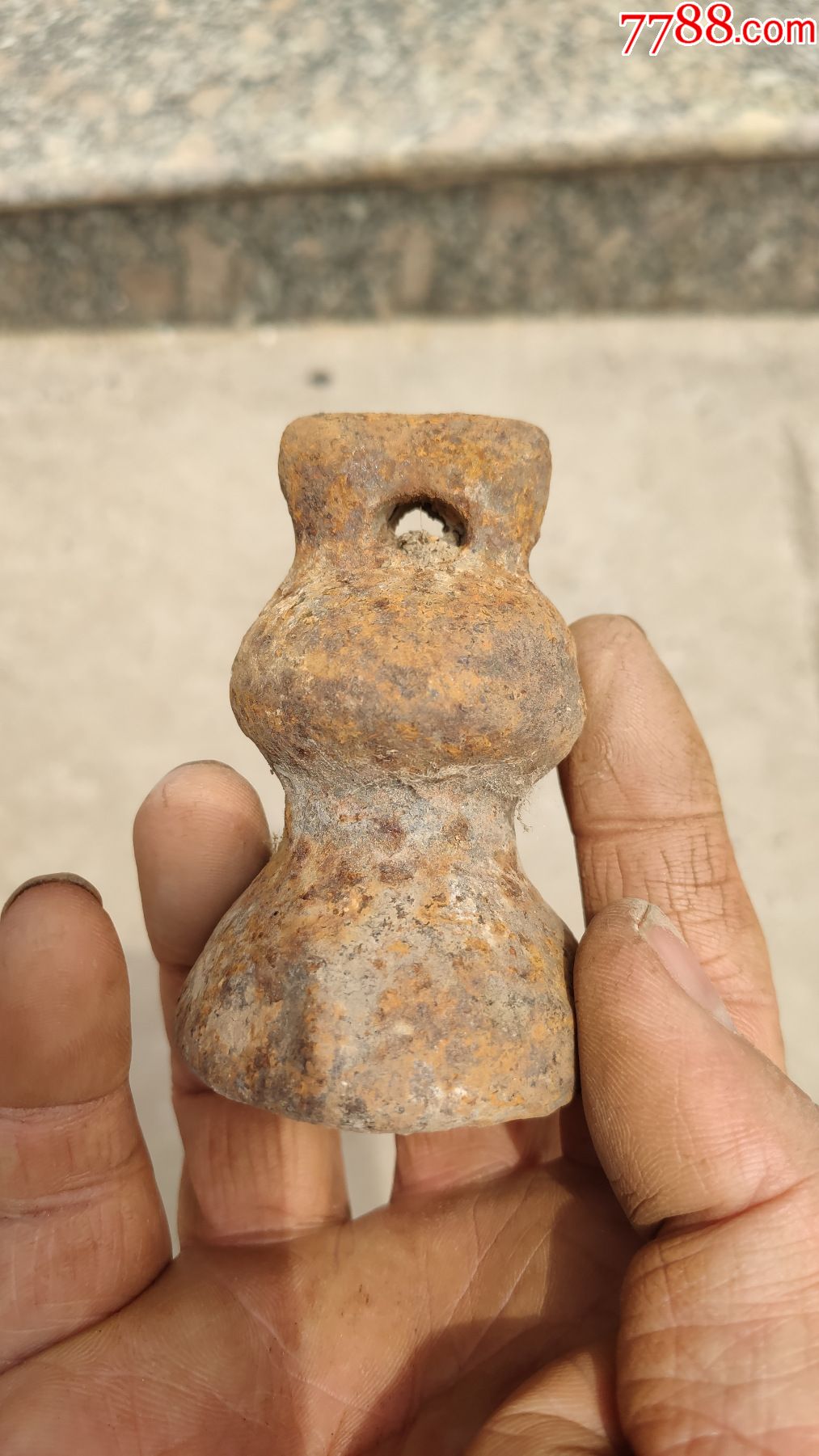 度量衡类秤砣砝码古权铁权收藏;铁秤砣一个葫芦形高