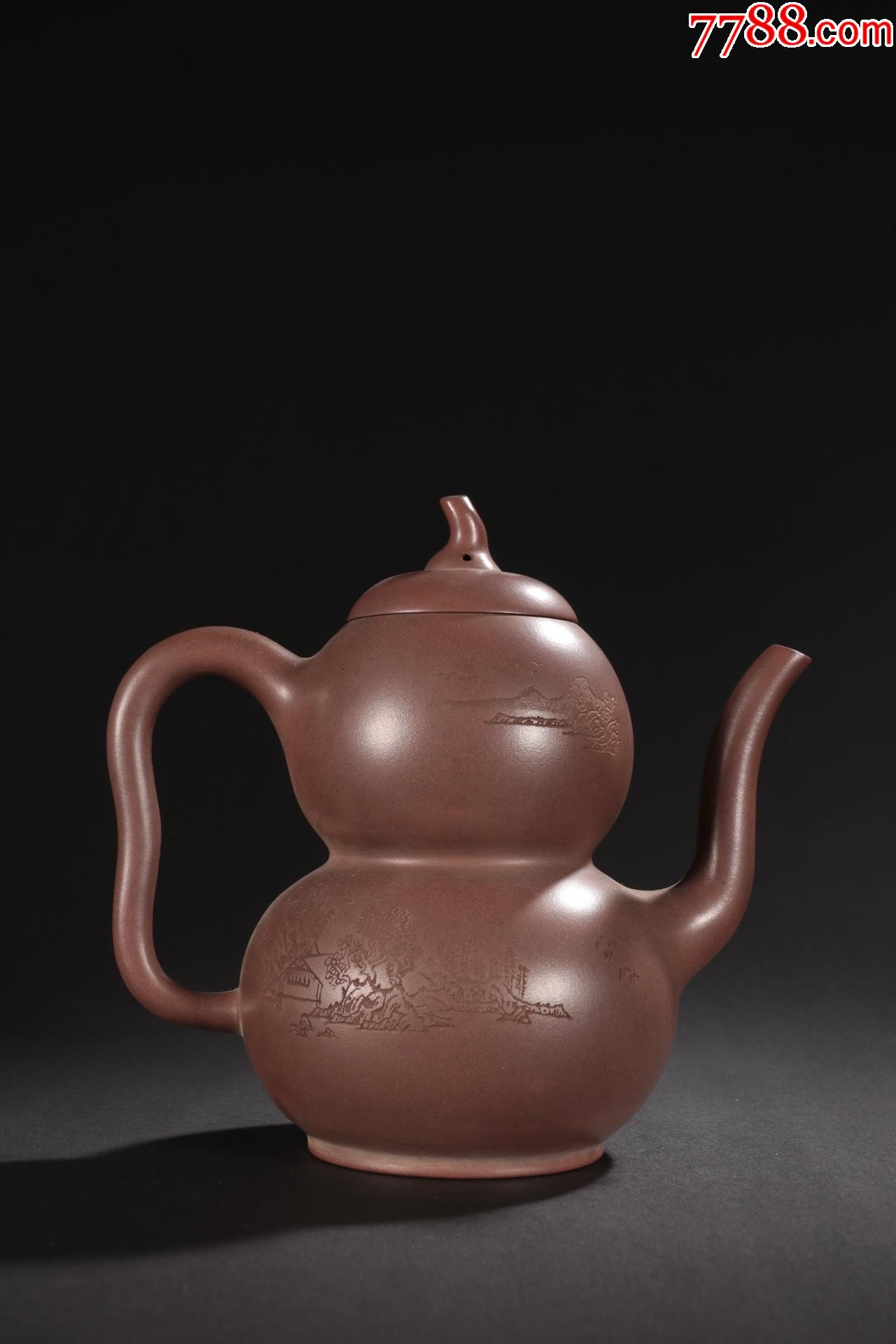 诗文葫芦形紫砂壶