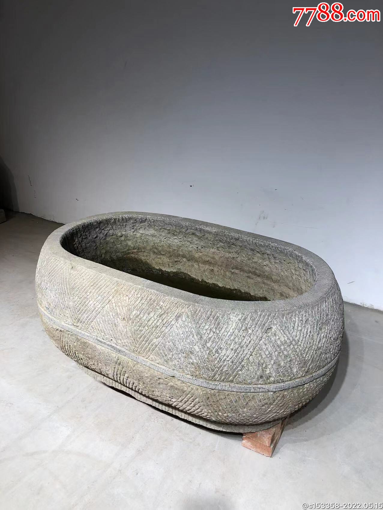 清早期青石椭圆石盆,_价格28500元【盛世古玩古典家具店】_第1张_7788