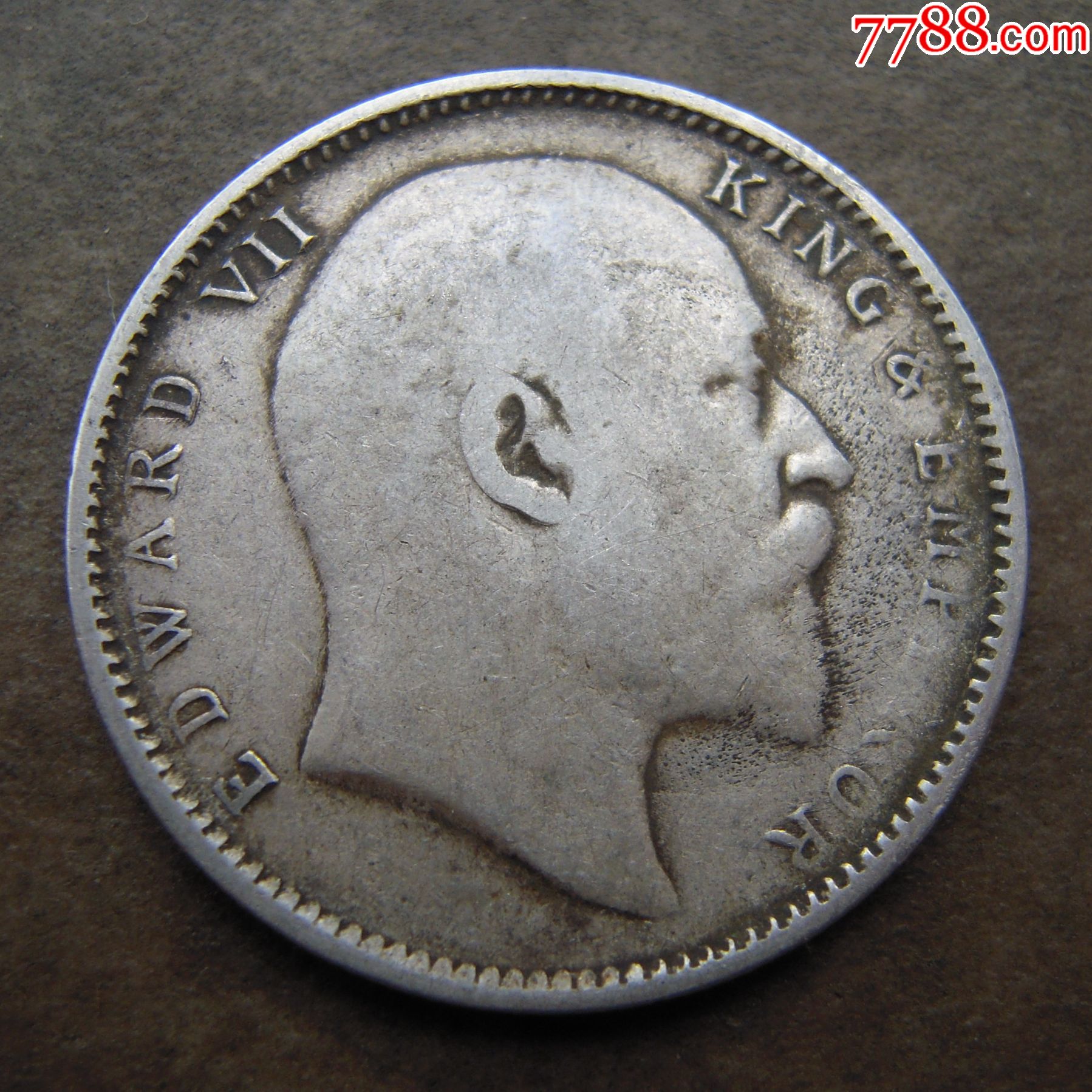 英属印度1906年爱德华七世1卢比银币2