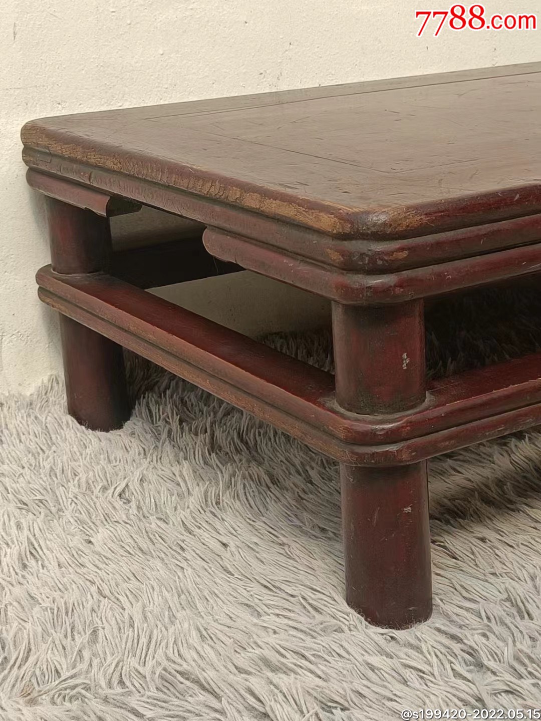 清代圆包圆榆木炕桌品相一流结实牢固正常使用长78宽46高26