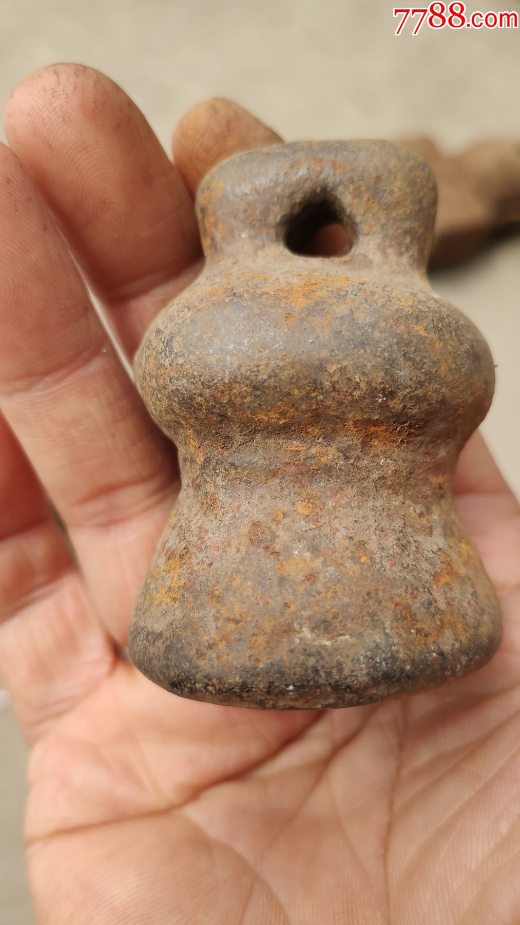 度量衡类秤砣砝码古权铁权收藏铁秤砣一个葫芦形高6厘米