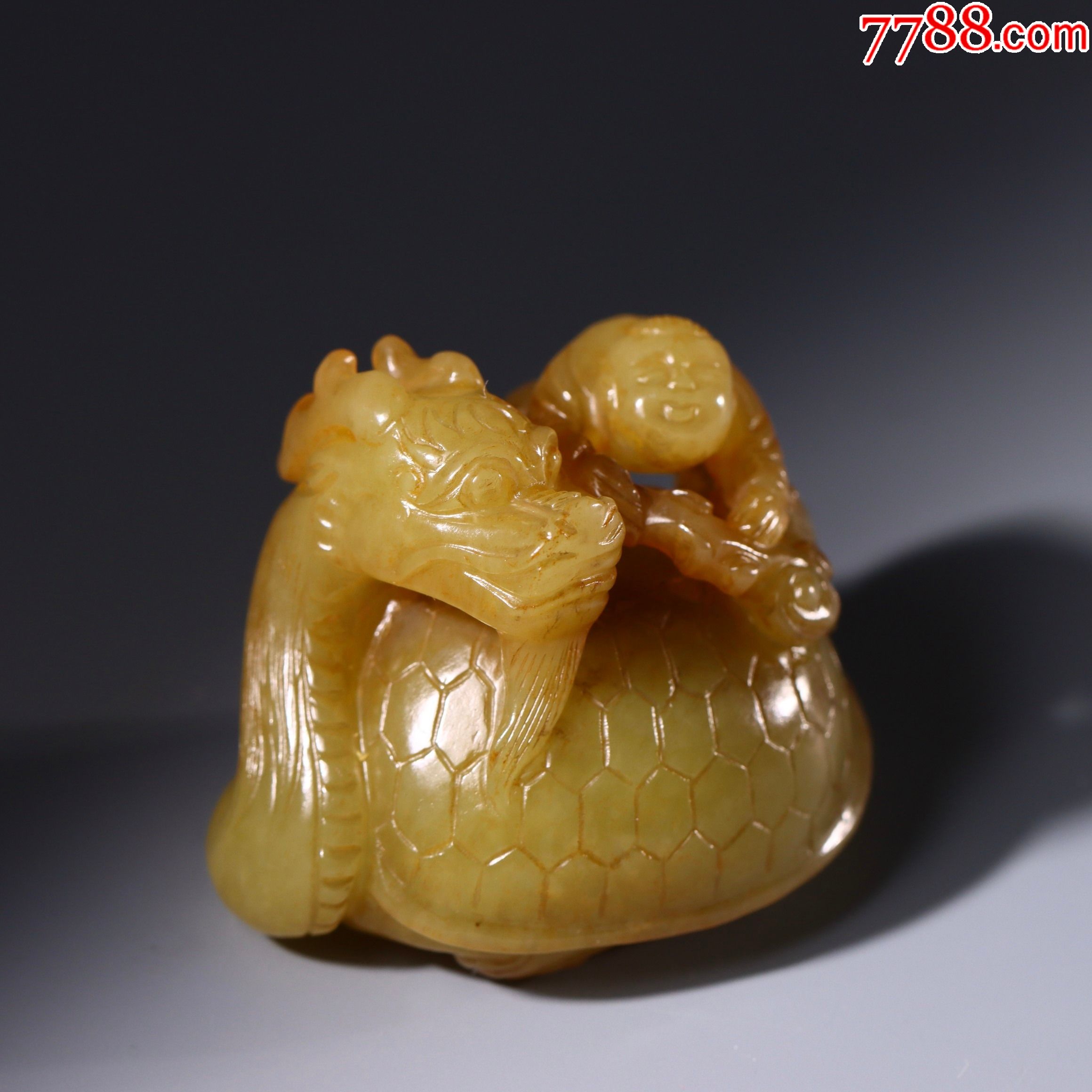 和田玉黄玉龙龟
