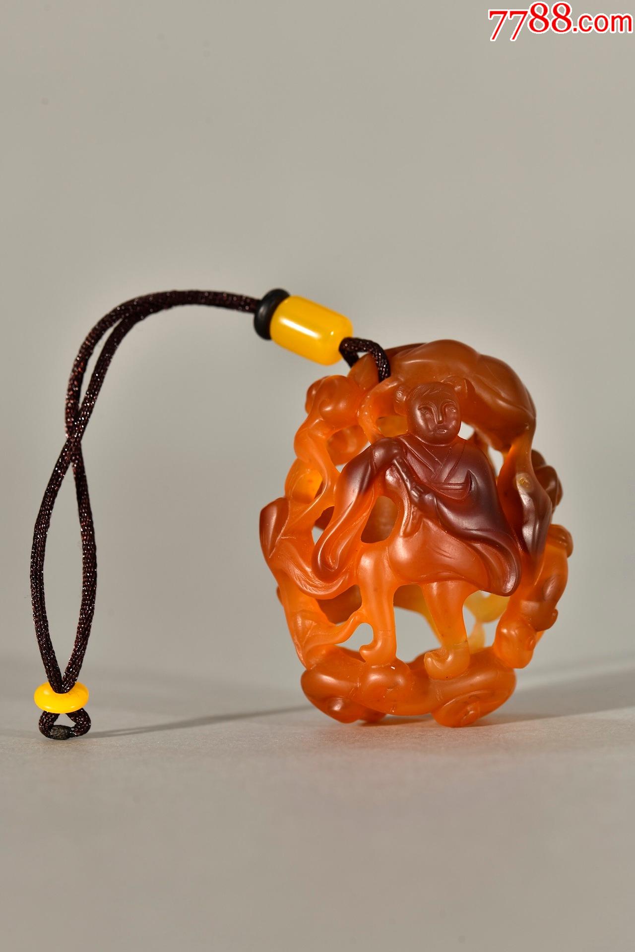 老玛瑙和合二仙把件