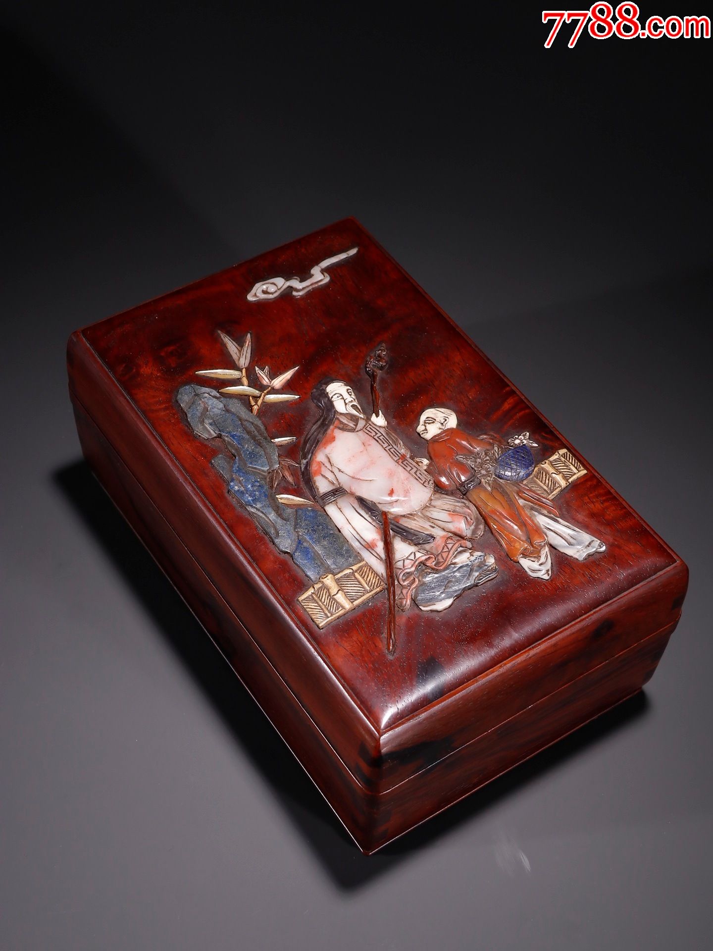 花梨木镶百宝盖盒-木盒/木匣-7788商城__七七八八商品交易平台(7788.