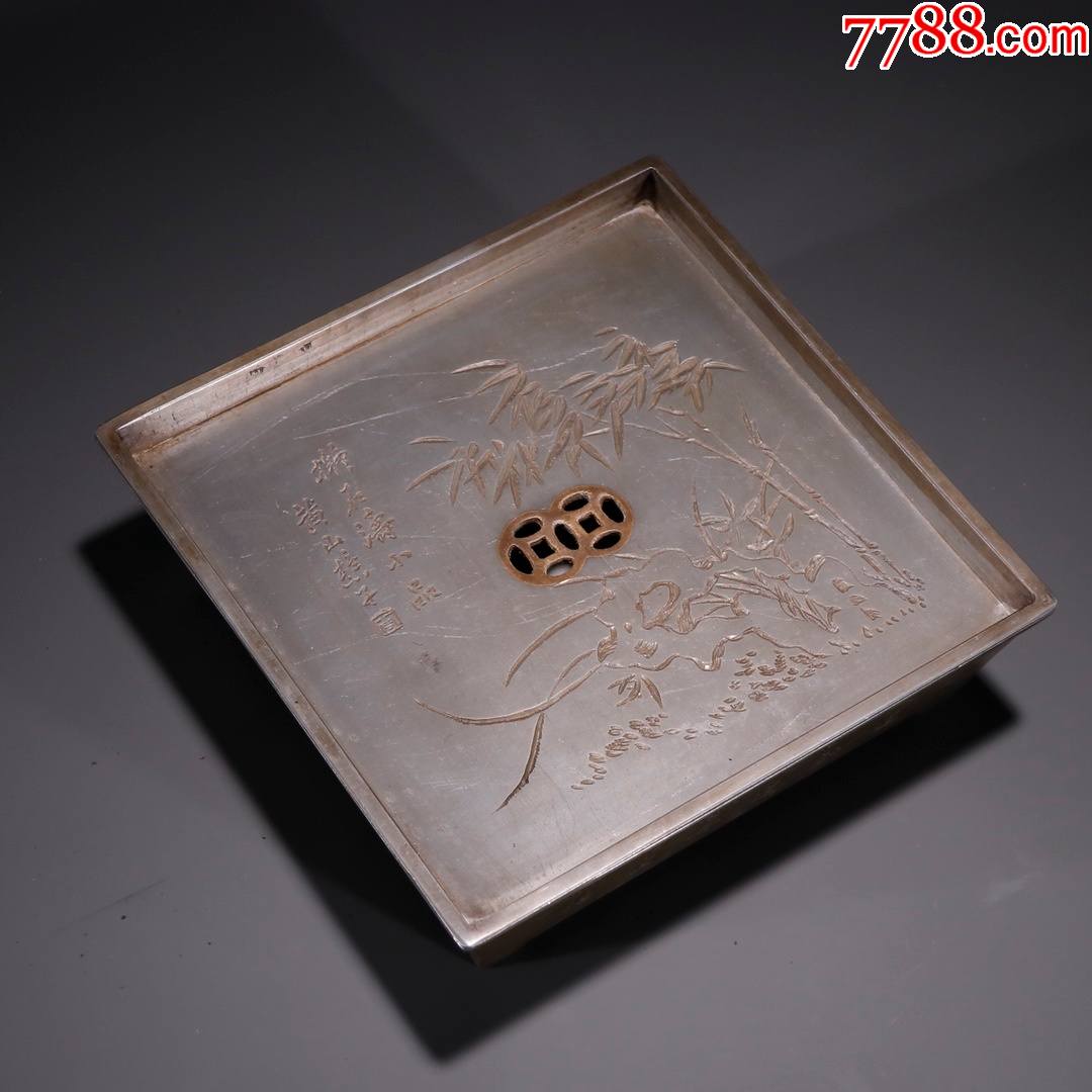 锡胎竹节纹茶盘_锡壶/锡器_品牌图片_收藏价格_7788闹钟收藏
