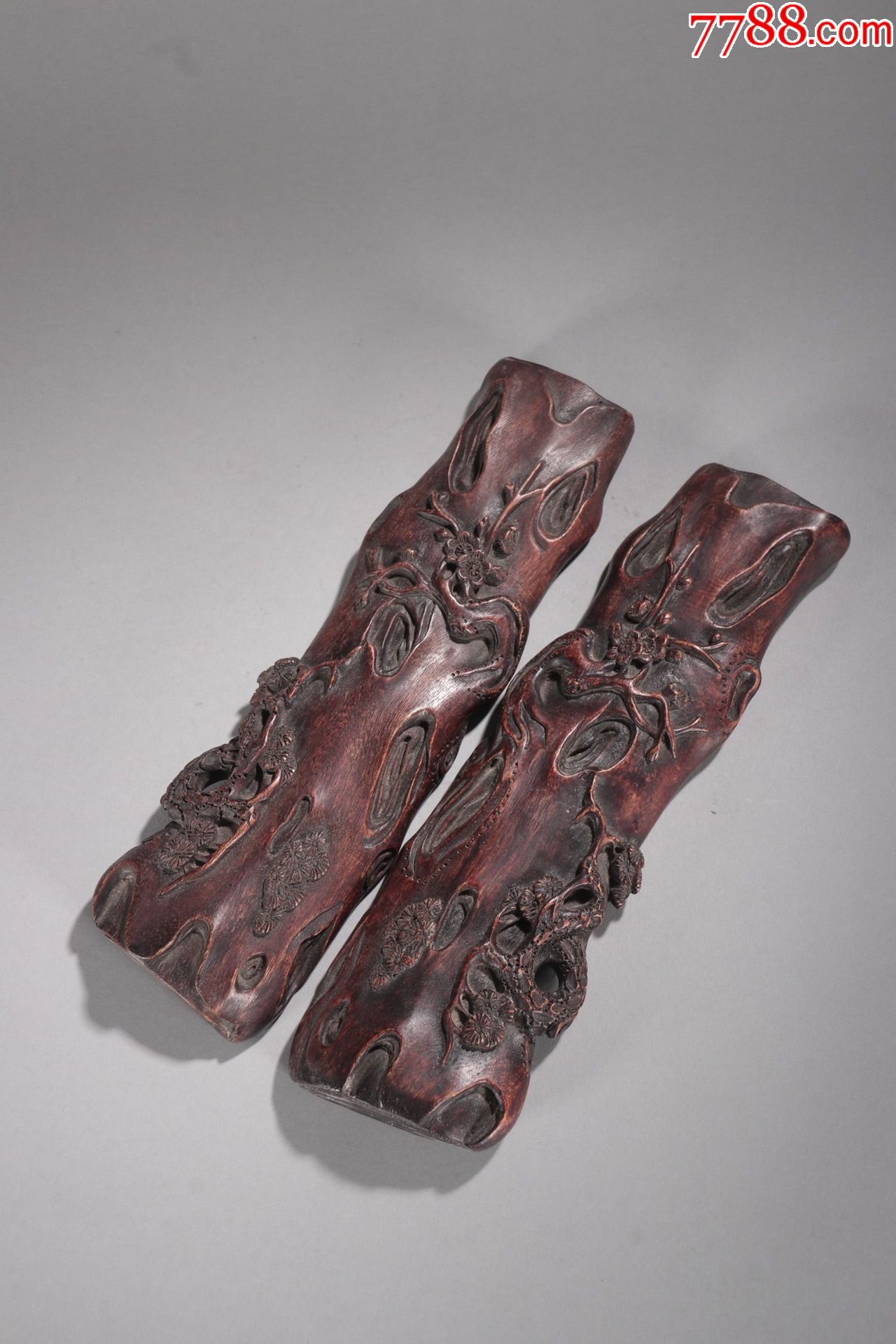 老沉香"岁寒三友"文房镇纸一对_价格8500元_第1张_7788商城__七七八八