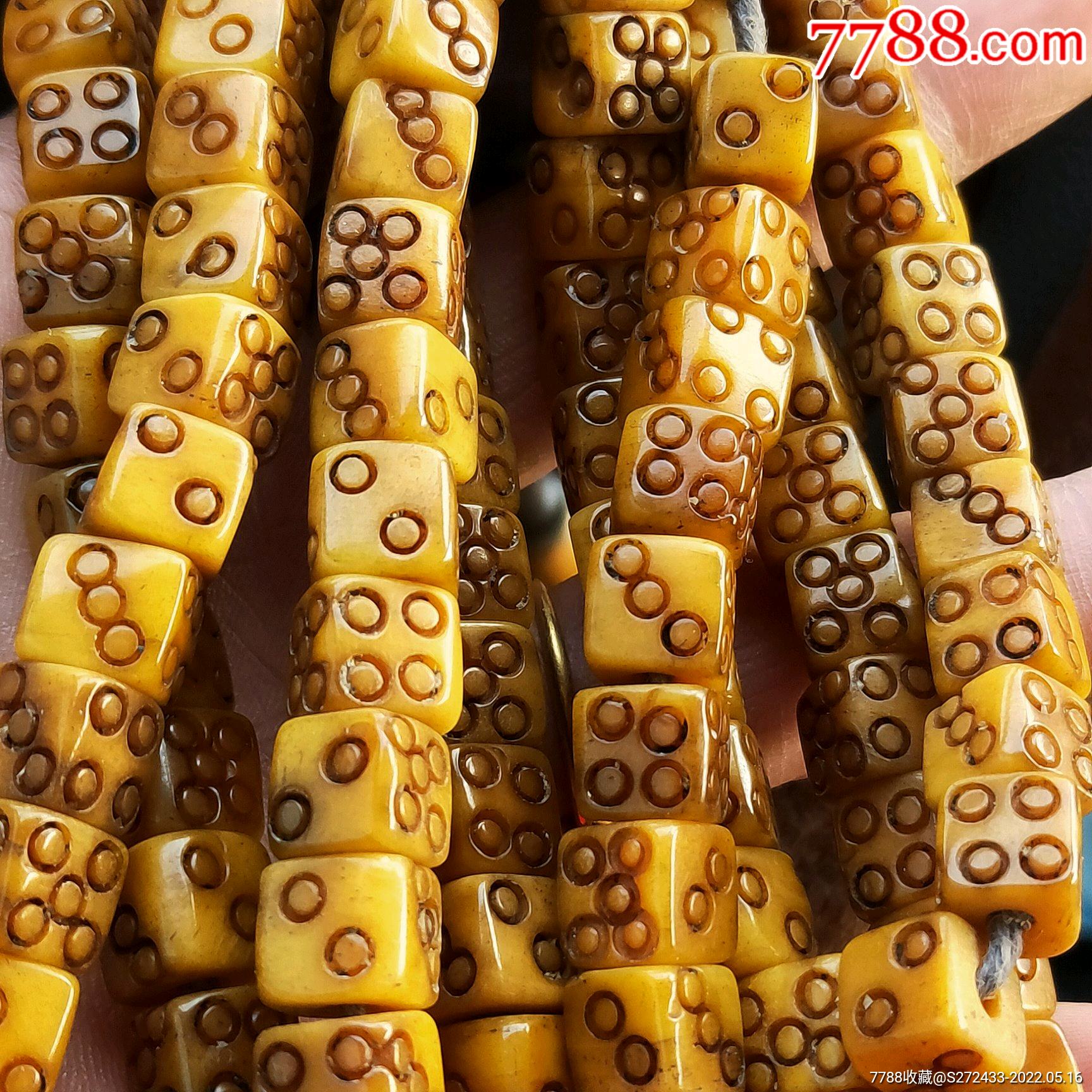 牦牛骨骰子串珠西藏灵骨方形骰子型油润108颗珠佛珠手串牦牛骨手持串