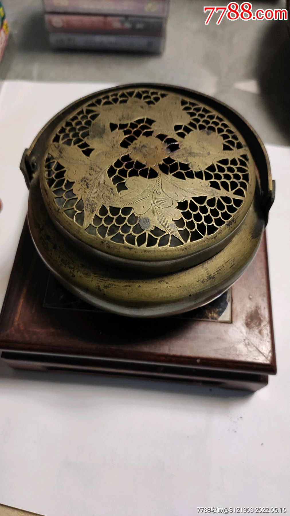 民国刻画小铜手炉