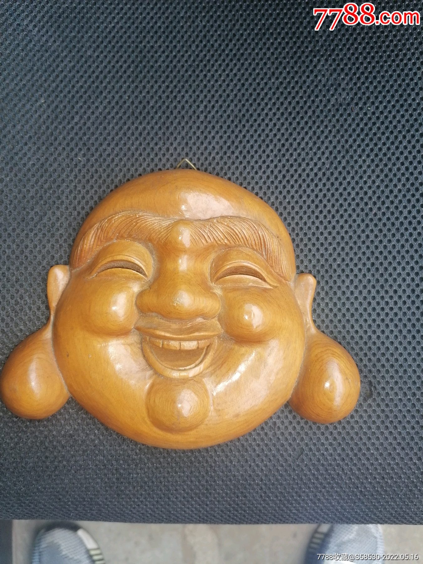 老弥勒佛头像挂件-价格:300元-se87121998-木雕壁画/壁挂-零售-7788