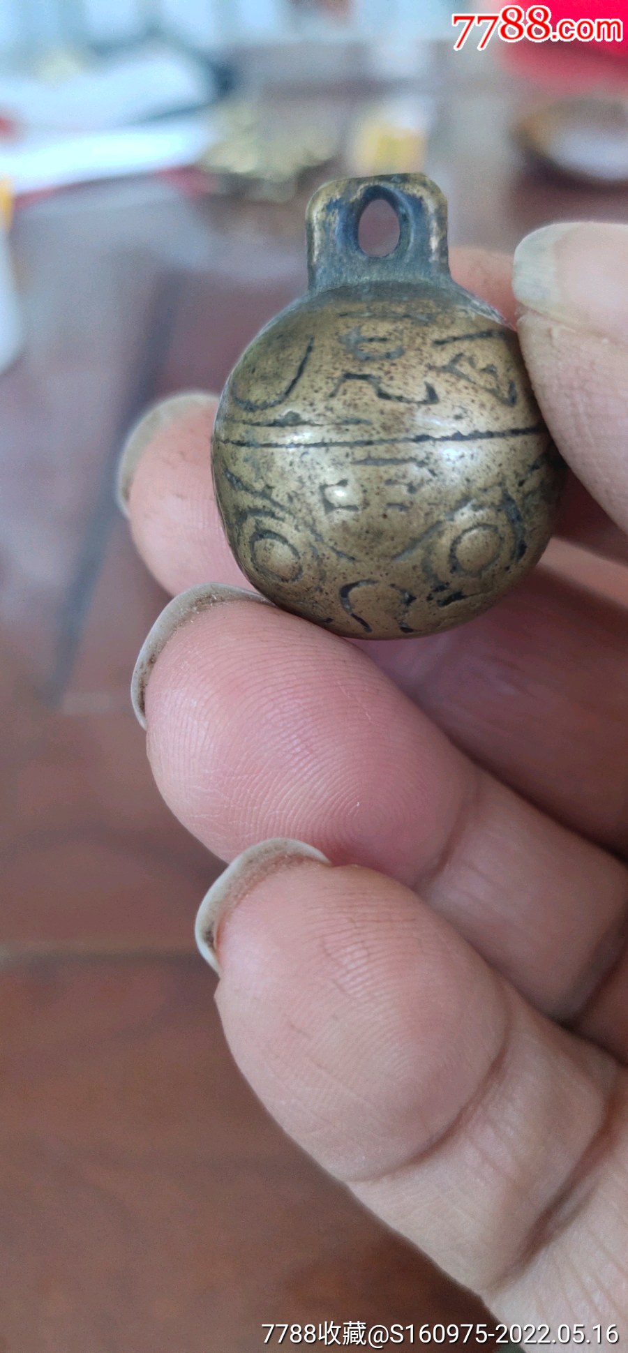 清代黄铜虎头小铃铛7个完整赠一个有毛病的