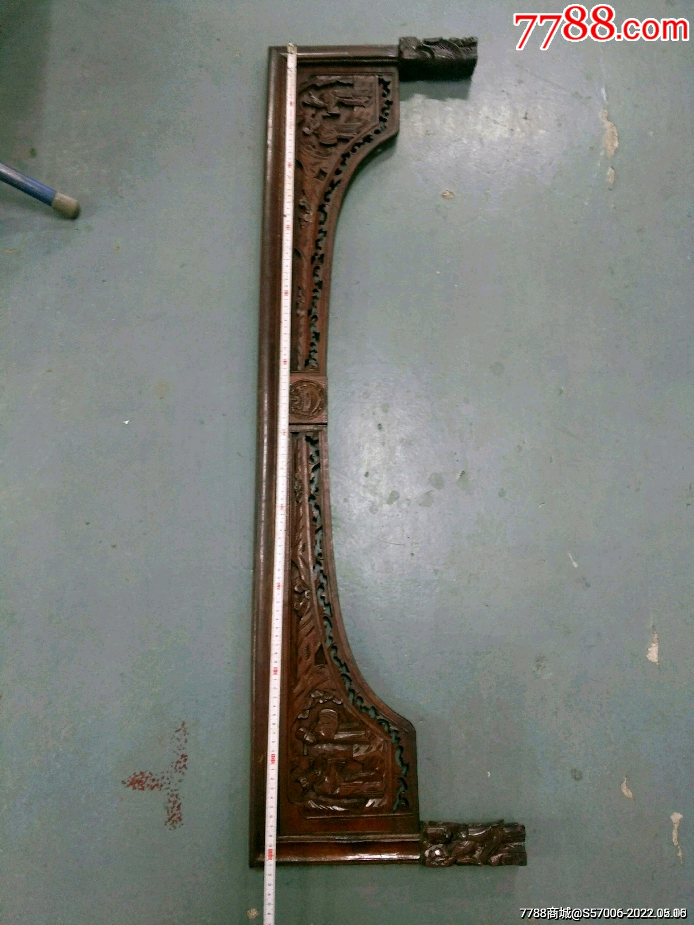 清代银杏木雕人物花板包快递