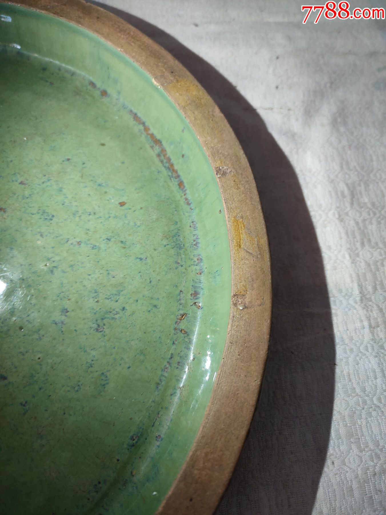 7102民国绿釉大茶盘-价格:168元-se87130393-绿釉瓷-零售-7788书籍