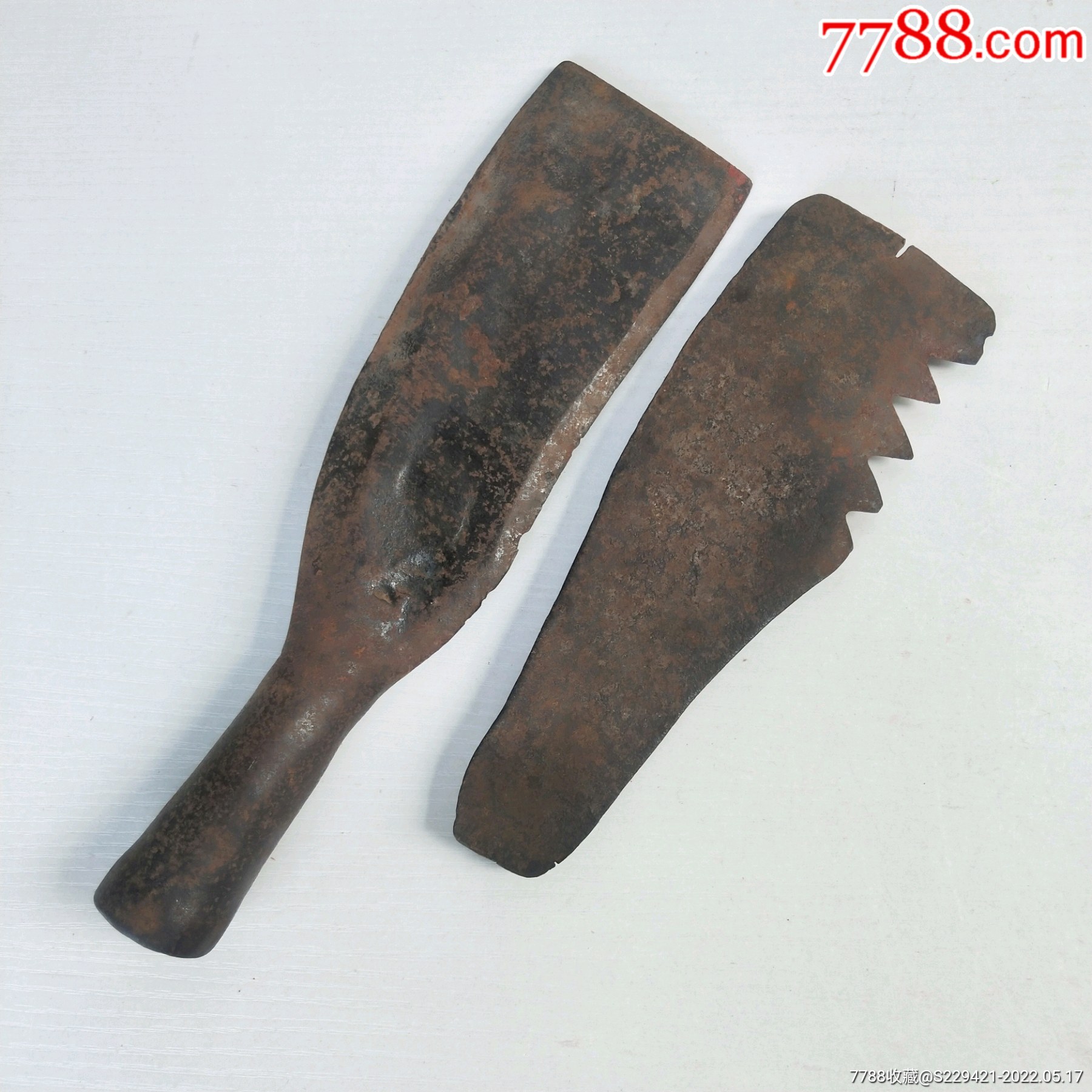 建国后锻打铁具竹制品拉丝工艺刀齿篾刀篾匠手动工具-价格:150元-se87