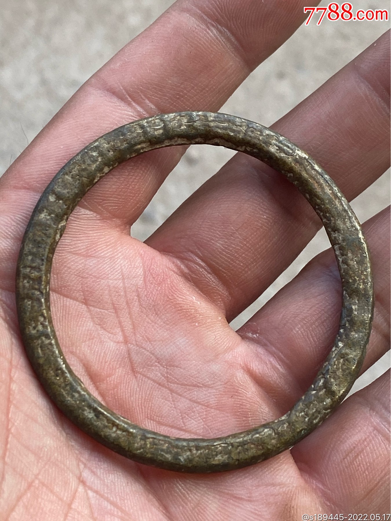 老铜袈裟环无断裂品相如图保真保老不议价