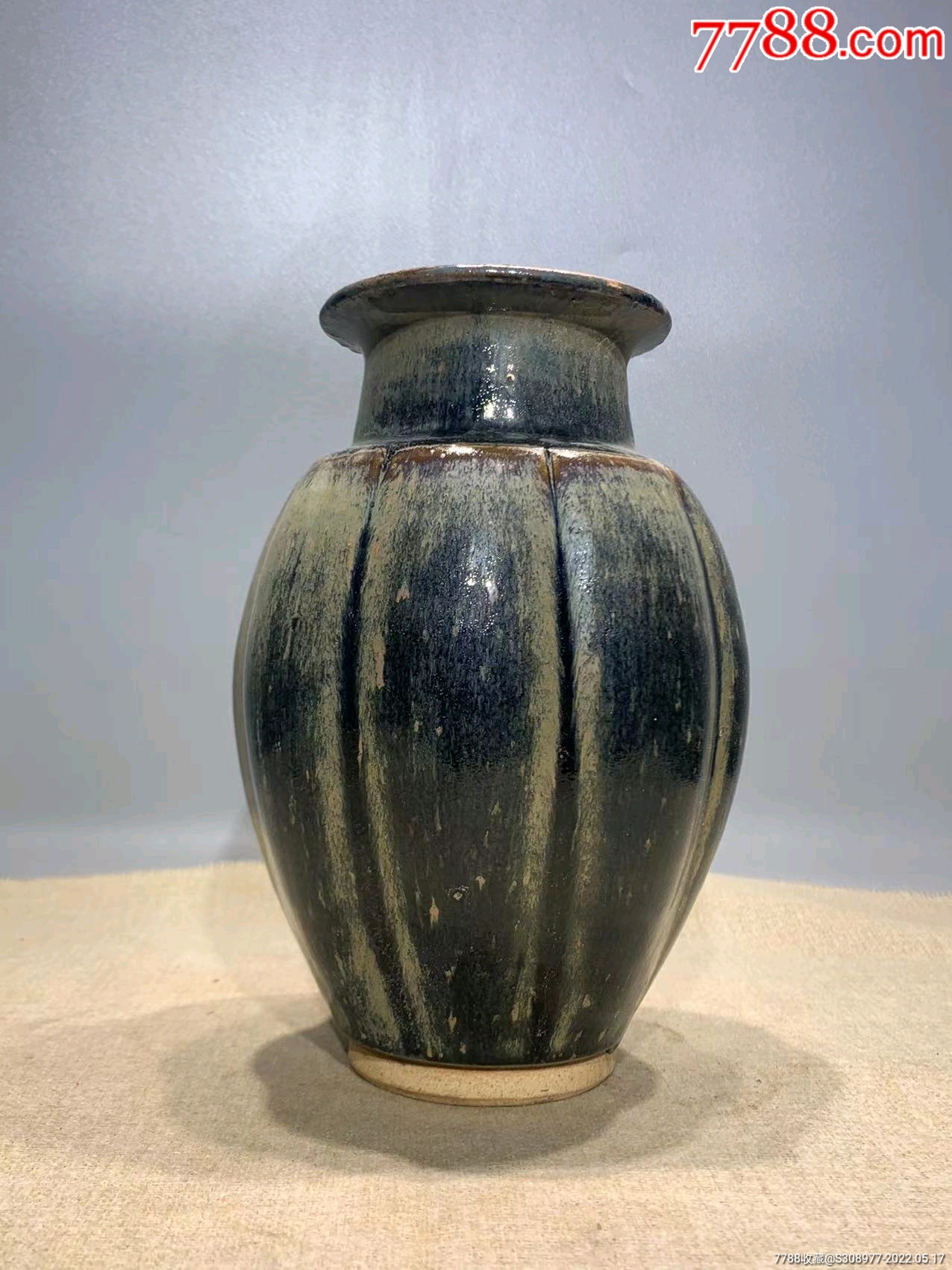 宋代黑釉窑变瓜楞罐-价格:1300元-se87137378-黑瓷/天目瓷-零售-7788