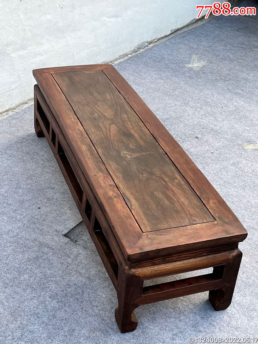 民国血榉木炕桌独块面板山水纹清晰结实稳固四足无蛀