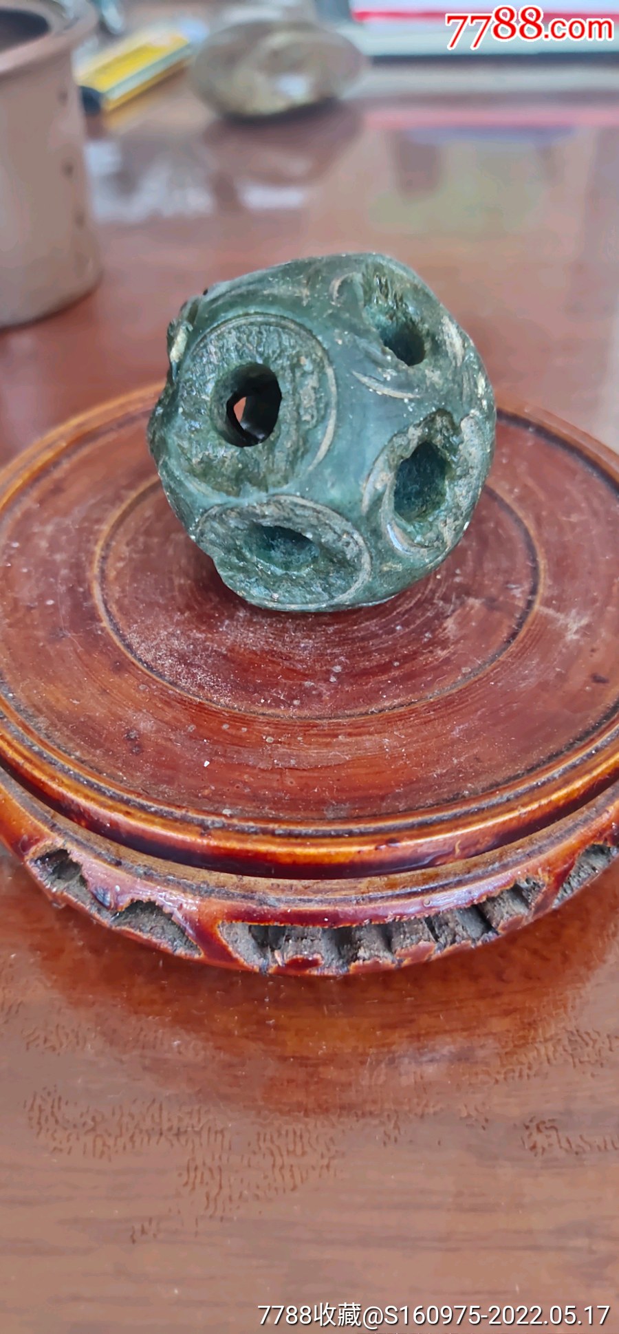 漂亮清代岫玉路路通手把件一个完整