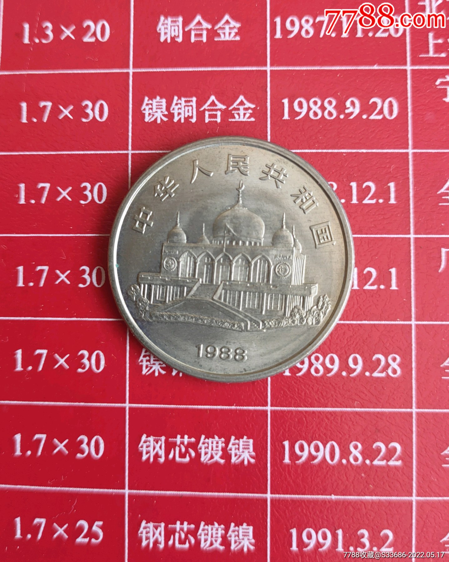宁夏回族自治区成立三十周年纪念币