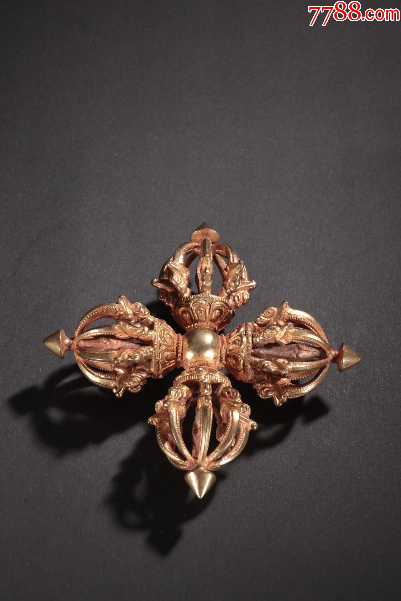 铜鎏金金刚杵法器