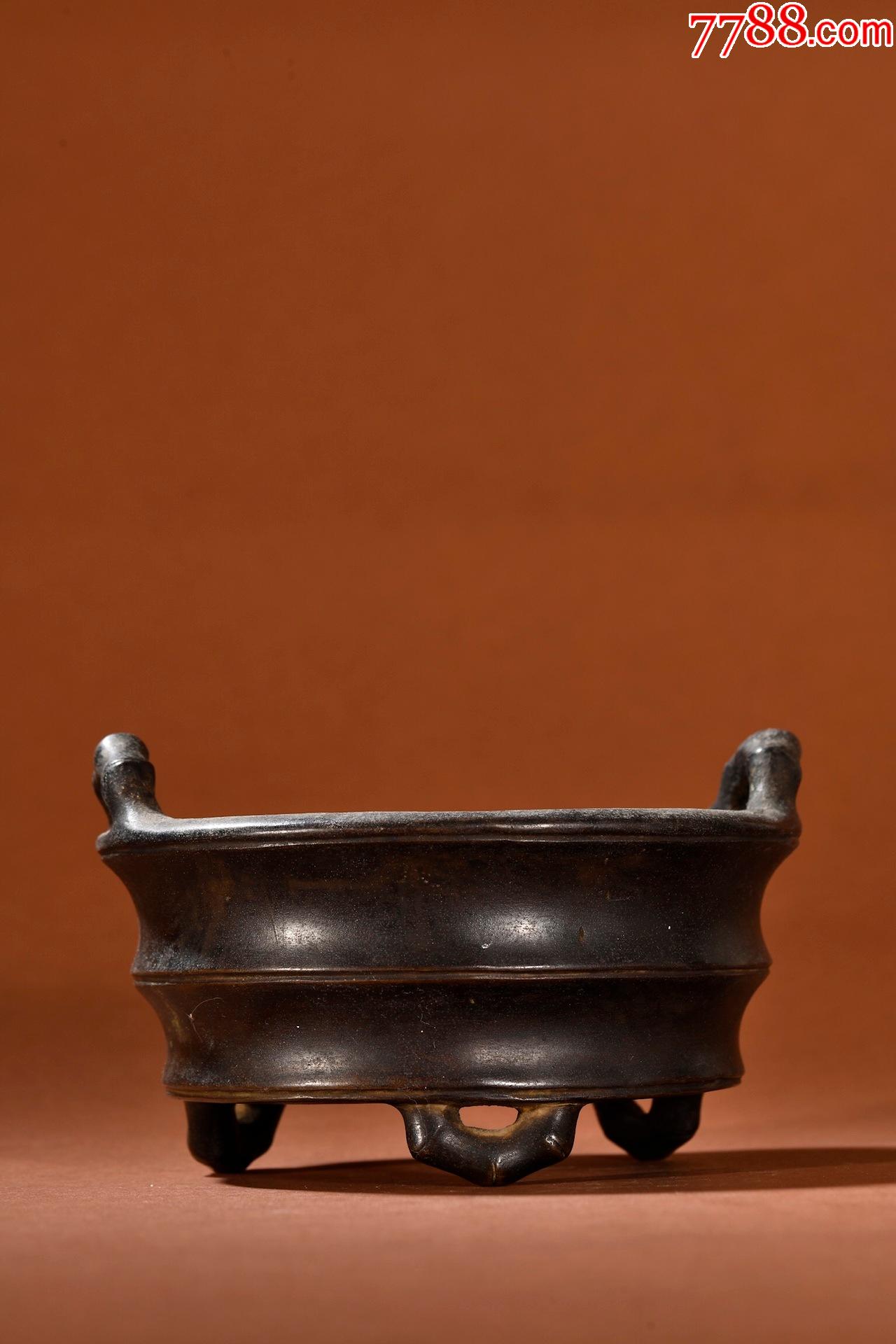 旧藏宣德铜制竹节形香炉