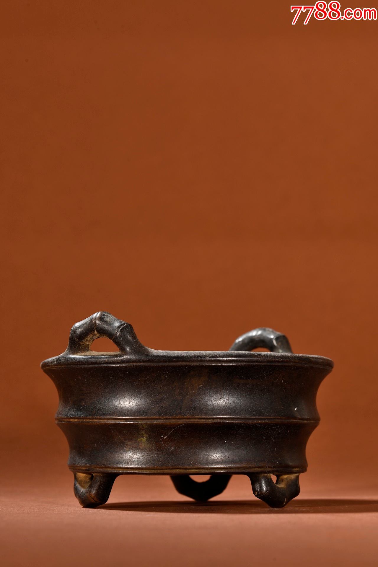 旧藏-宣德铜制竹节形香炉-价格:12800元-se87143017-香炉/香器-零售-7