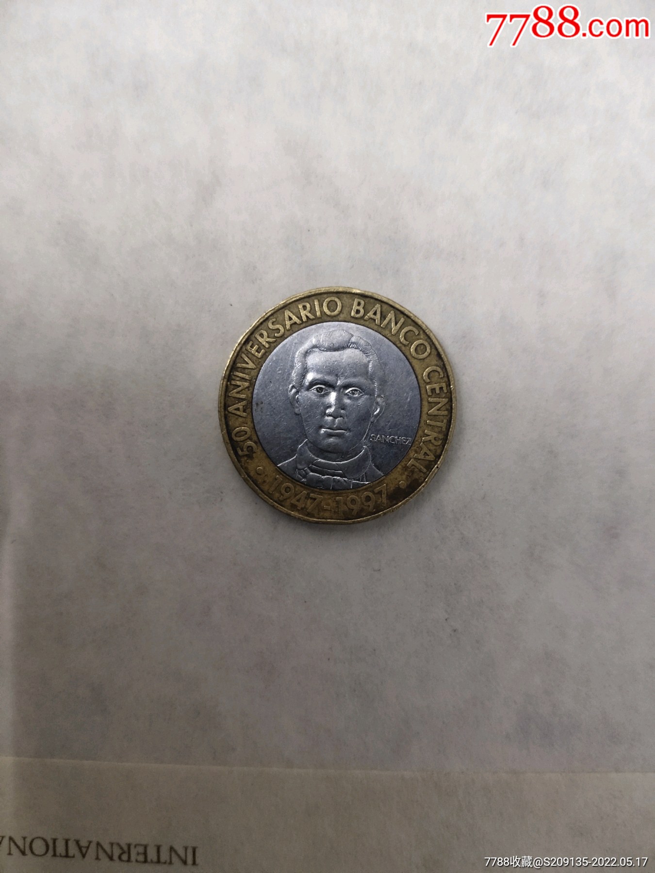 外国硬币多米尼加5皮索大币满二十元包邮