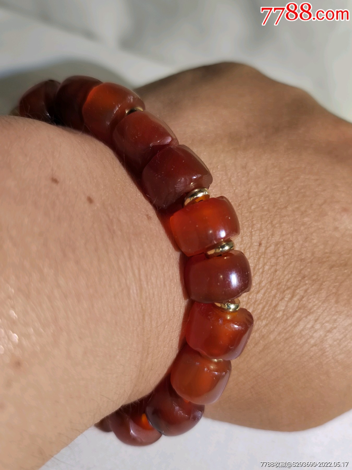 以前收到的老西玛珠子手串直径1.