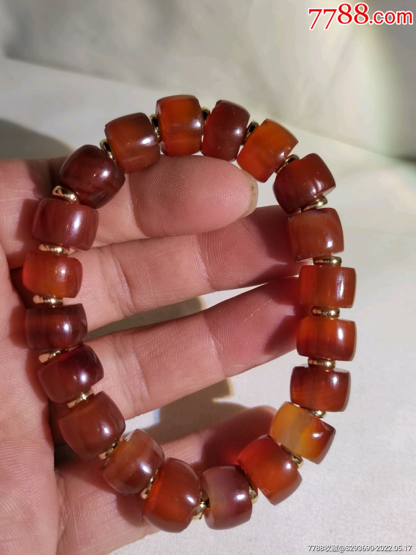 以前收到的老西玛珠子手串直径1.