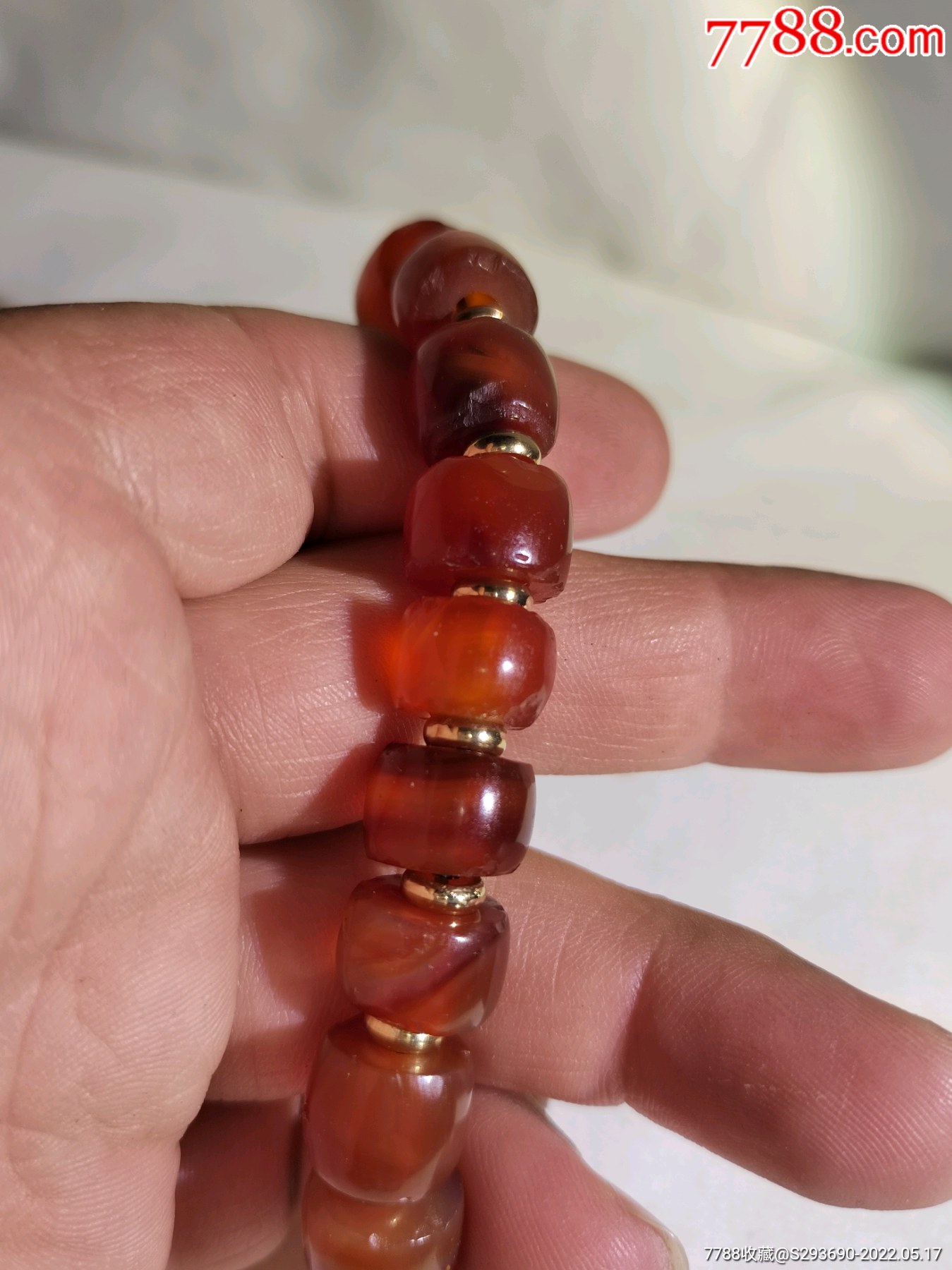 以前收到的老西玛珠子手串直径1.
