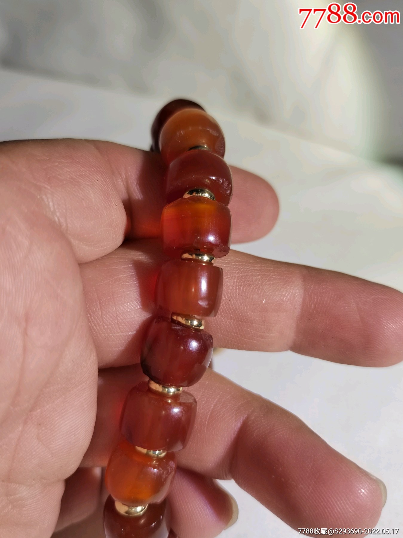 以前收到的老西玛珠子手串直径1.