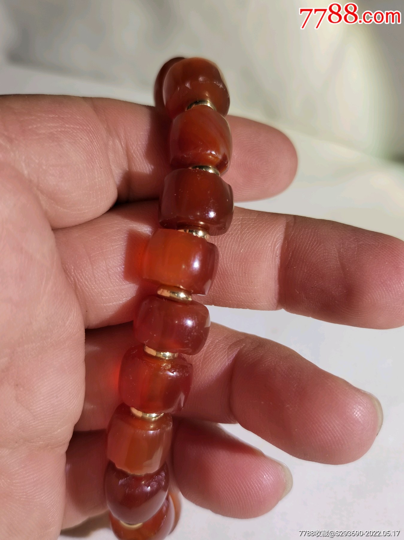 以前收到的老西玛珠子手串直径1.